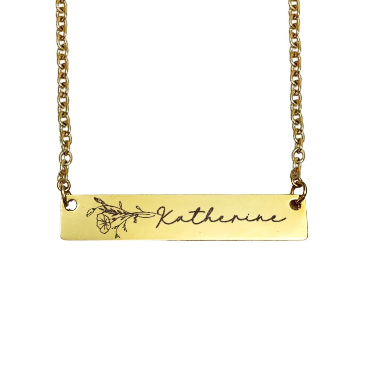 BIRTH FLOWER NAME NECKLACE - Avy + Tay