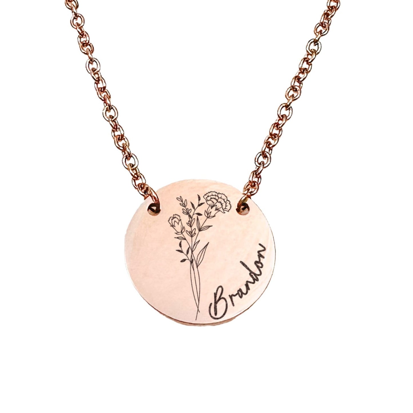 BIRTH FLOWER + NAME NECKLACE - Avy + Tay