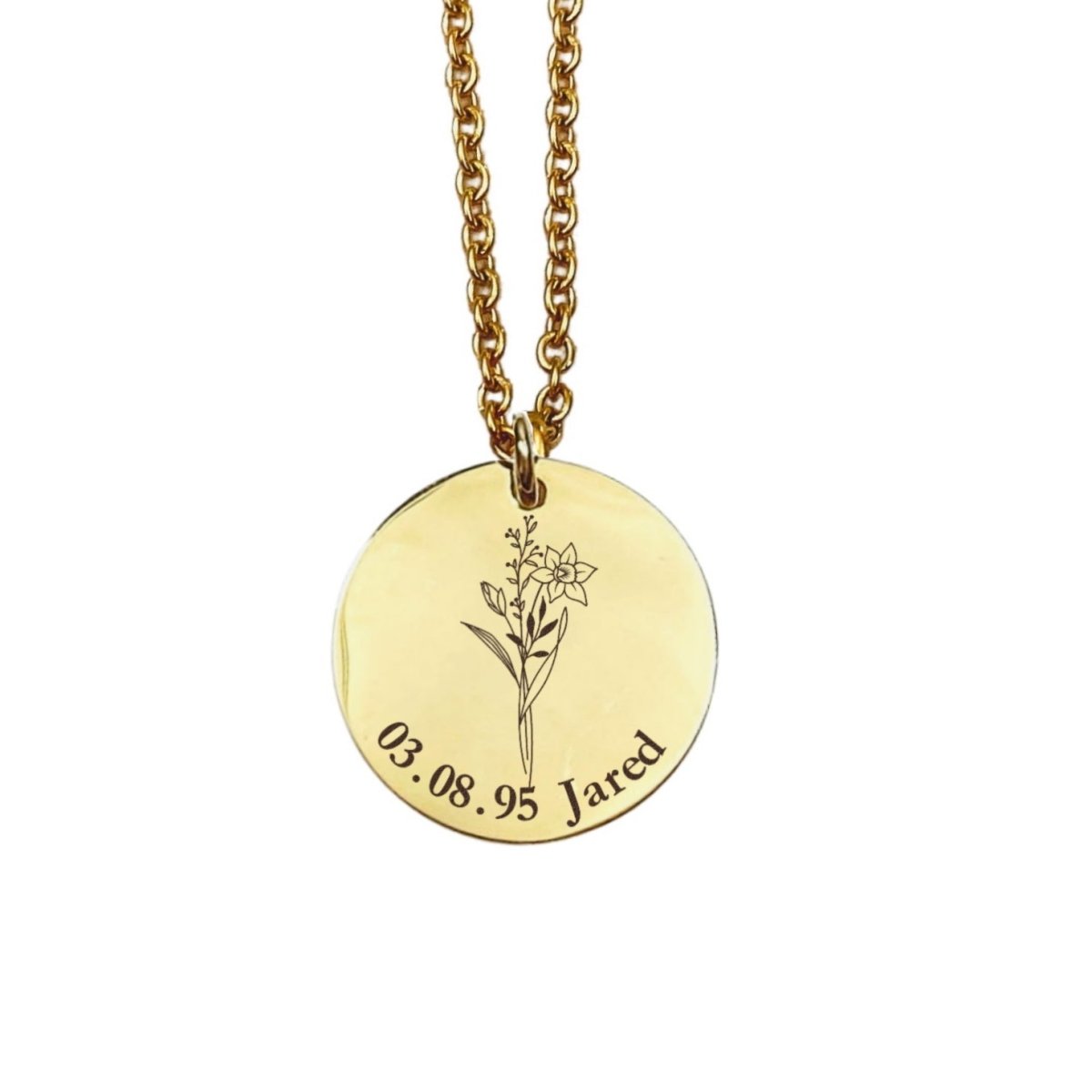 BIRTH FLOWER TEXT NECKLACE - Avy + Tay