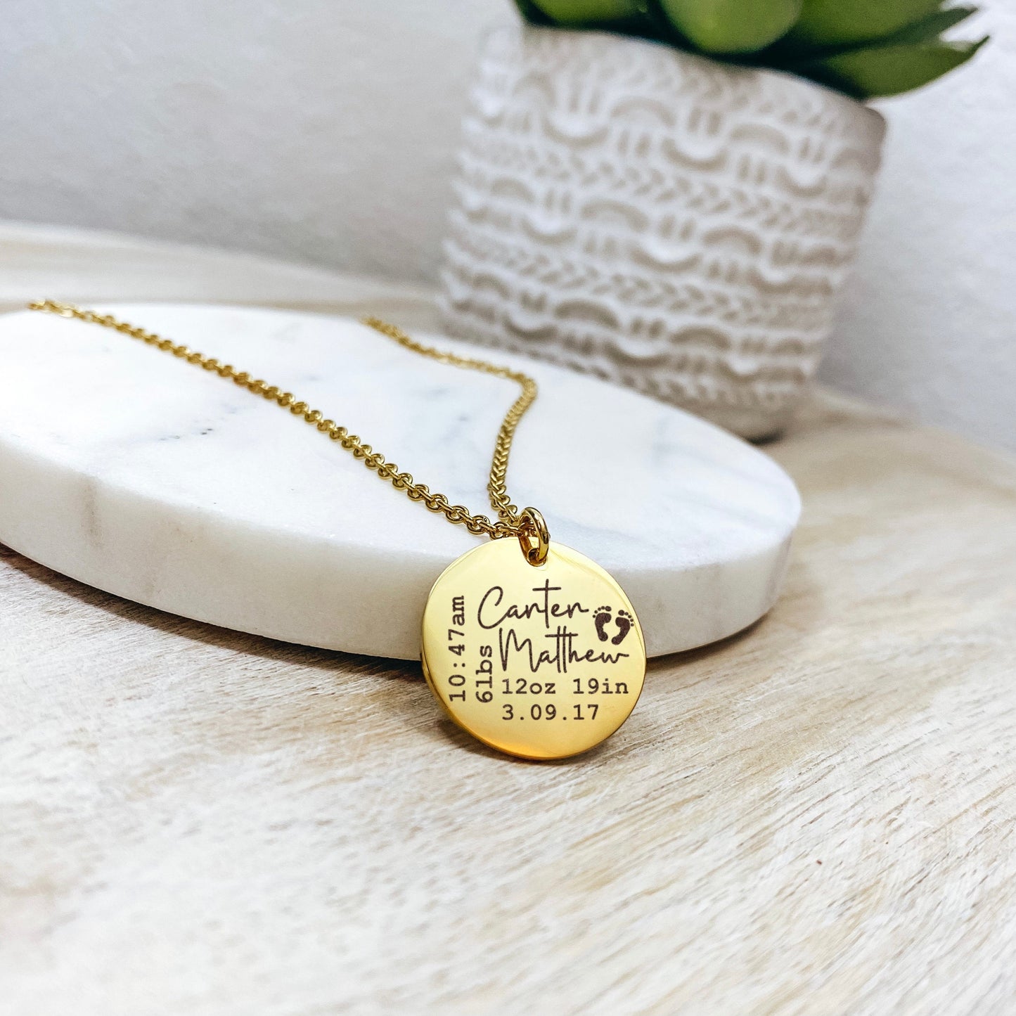 BIRTH STATS NECKLACE - Avy + Tay