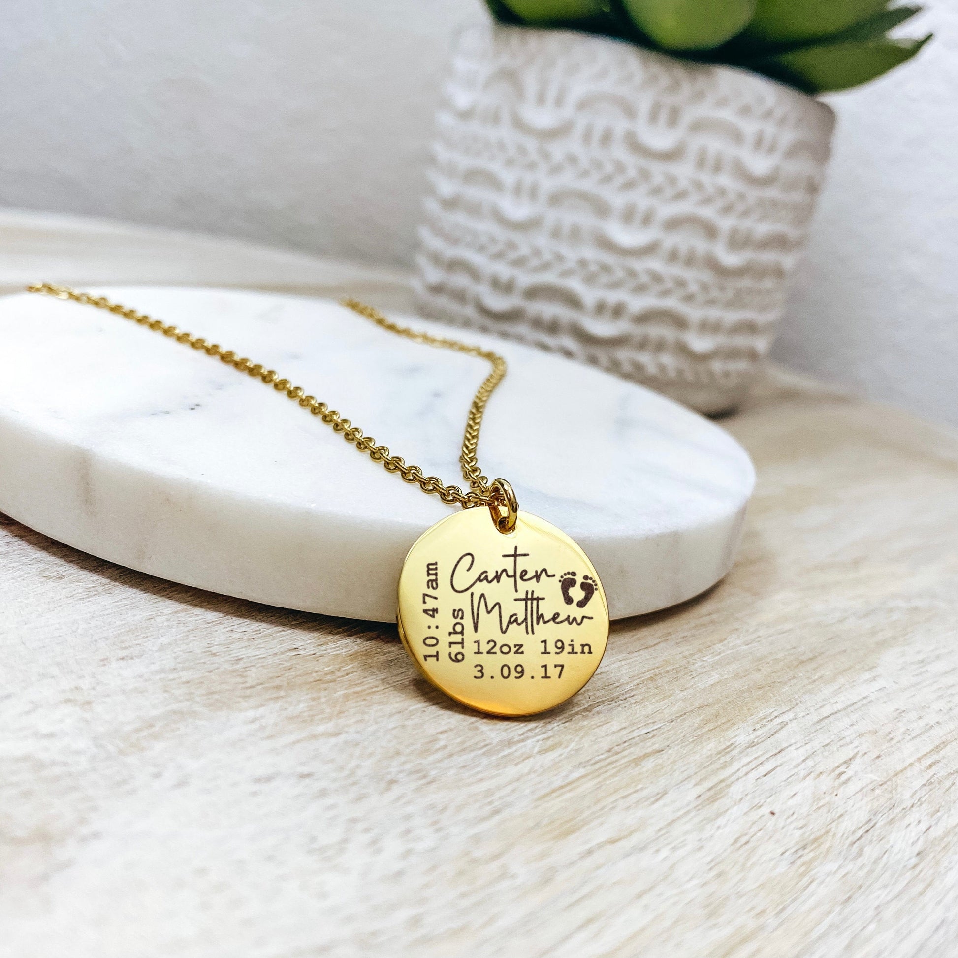 BIRTH STATS NECKLACE - Avy + Tay