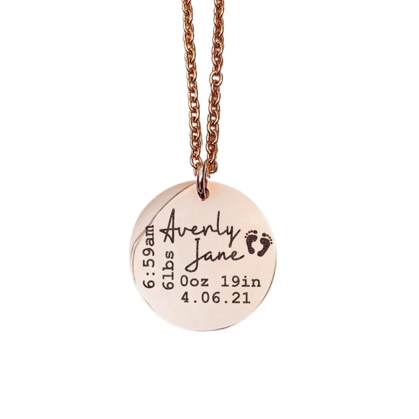 BIRTH STATS NECKLACE - Avy + Tay