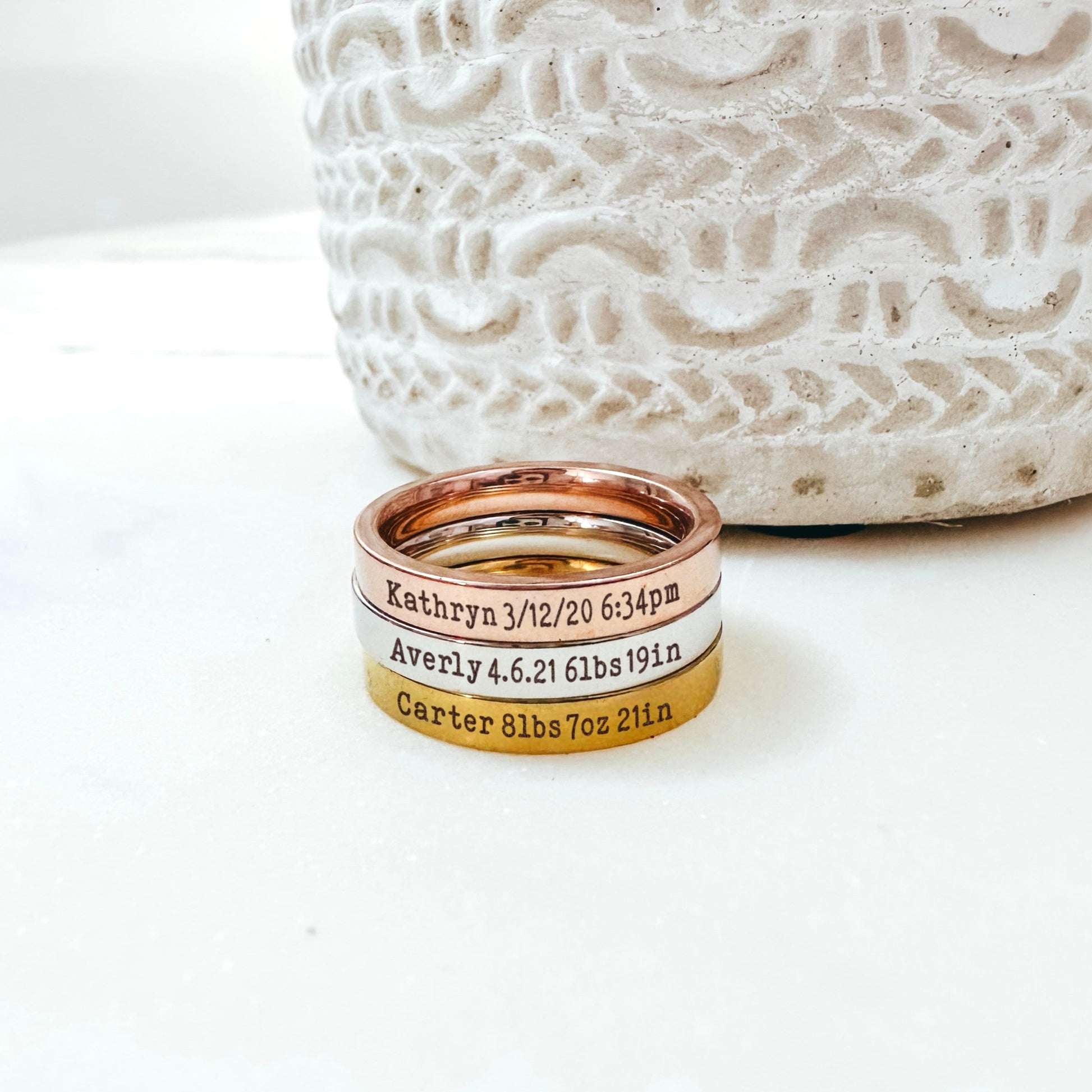 BIRTH STATS RING - Avy + Tay