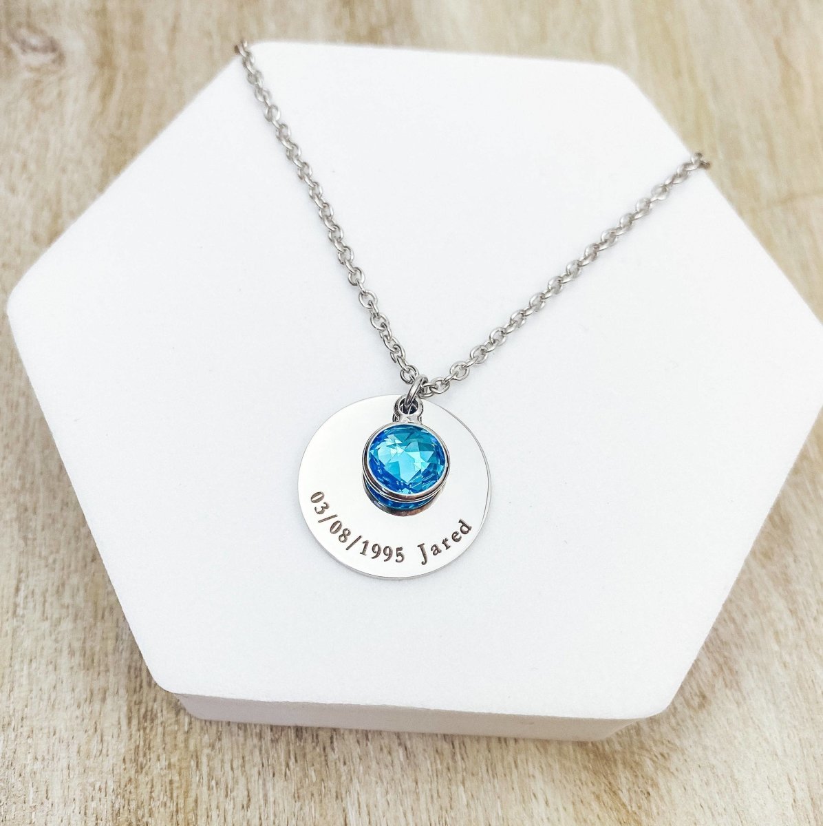 BIRTHSTONE NAME NECKLACE - Avy + Tay