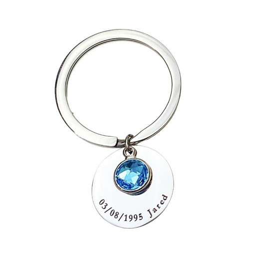 BIRTHSTONE TEXT KEYCHAIN - Avy + Tay