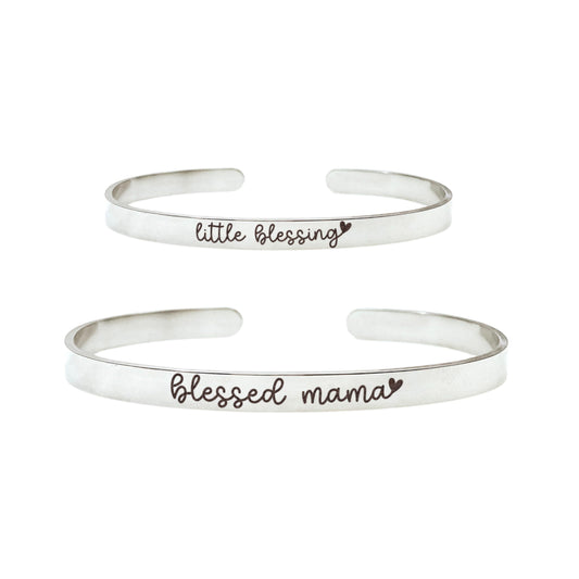 BLESSED MAMA MOMMY + ME CUFF SET - Avy + Tay