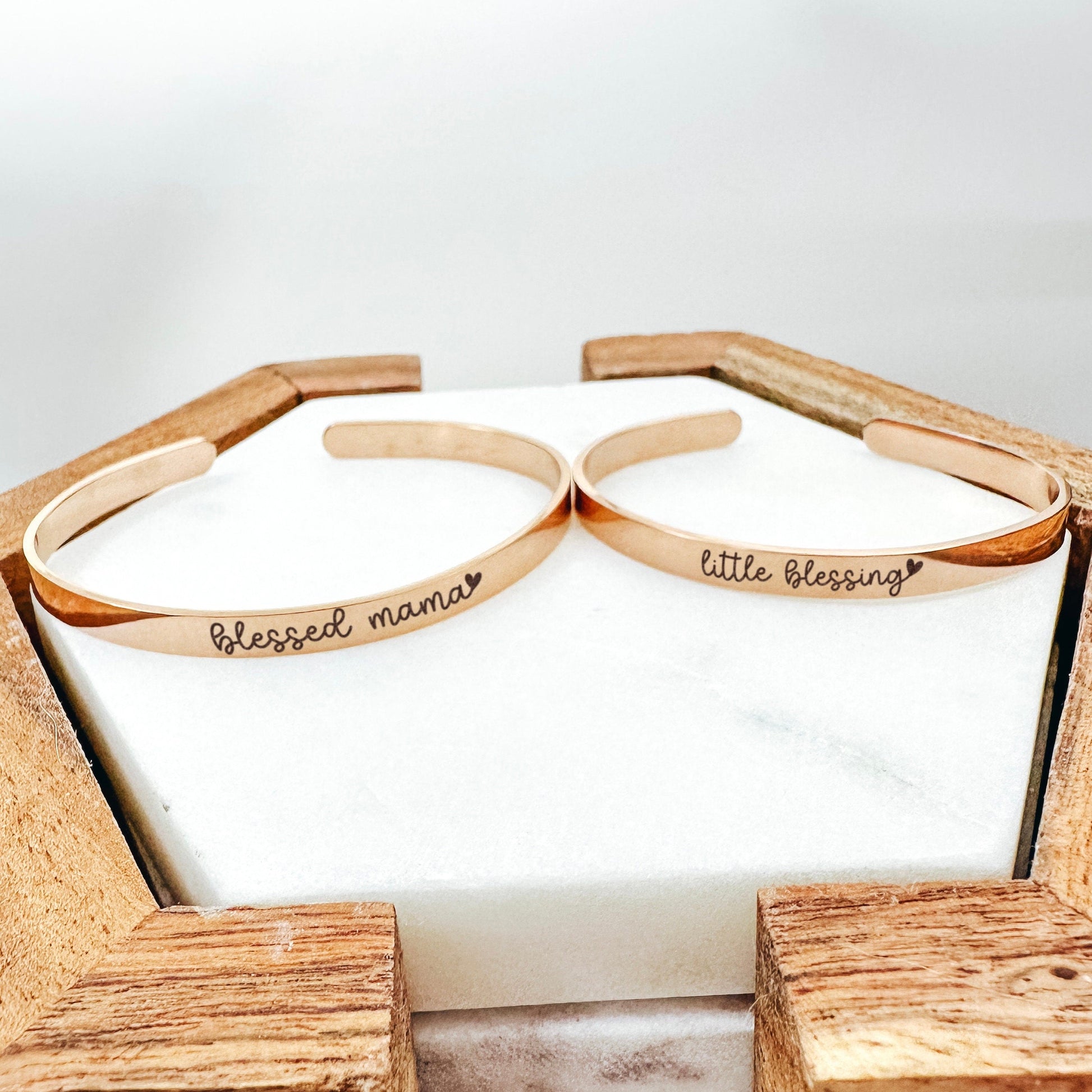 BLESSED MAMA MOMMY + ME CUFF SET - Avy + Tay