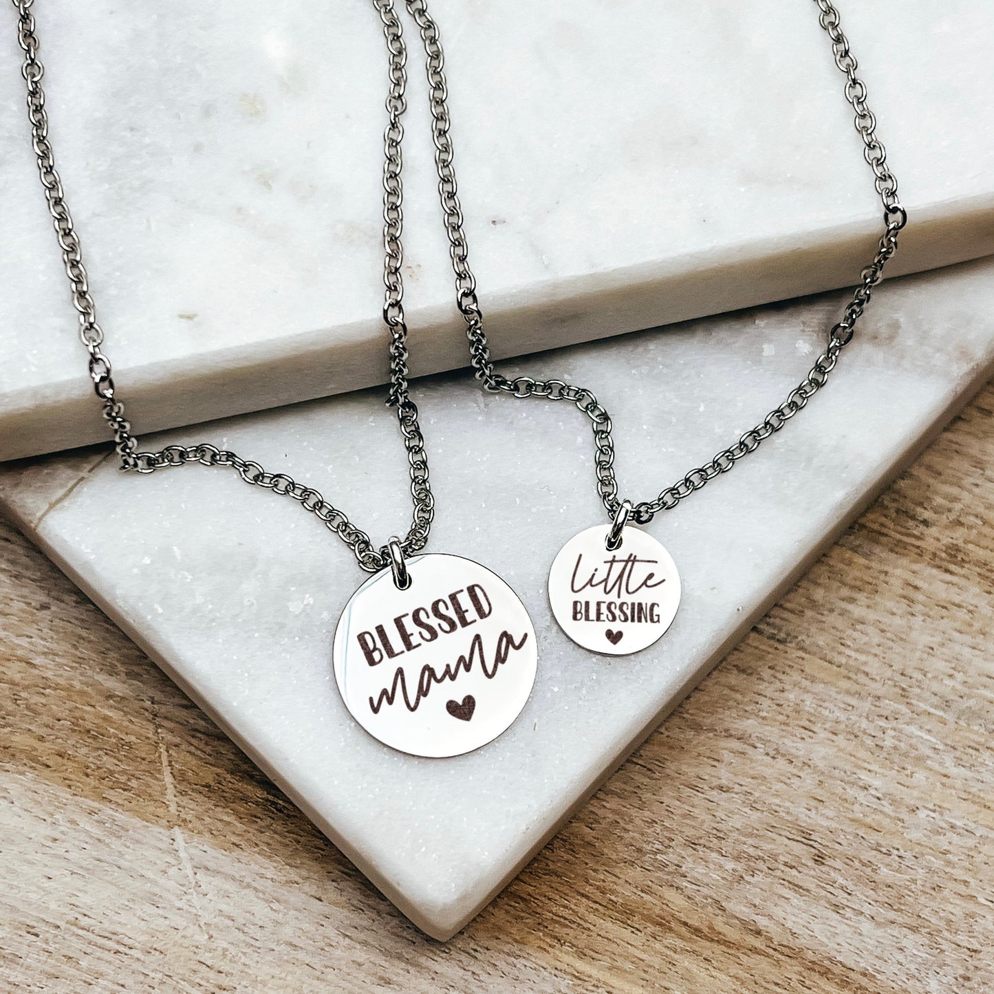 BLESSED MAMA MOMMY + ME NECKLACE SET - Avy + Tay