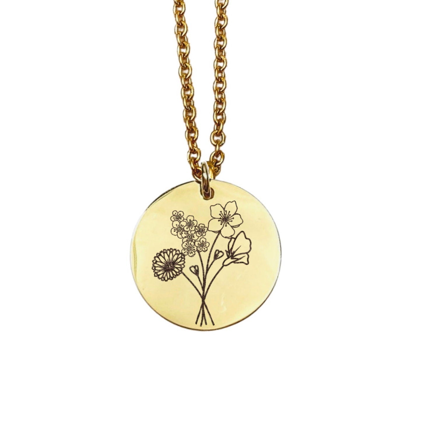 COMBINED BIRTH FLOWER BOUQUET NECKLACE - Avy + Tay