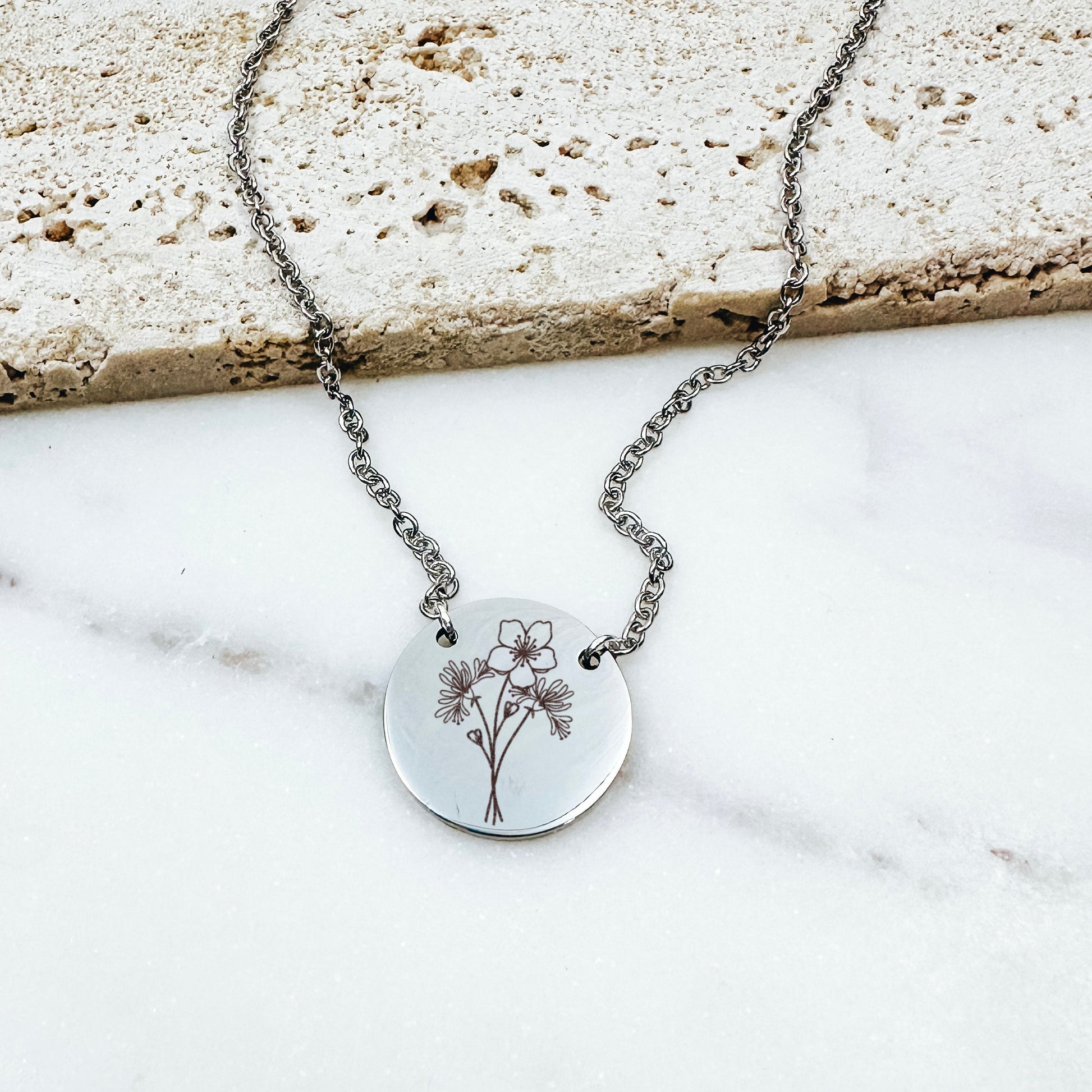 COMBINED BIRTH FLOWER BOUQUET NECKLACE - Avy + Tay