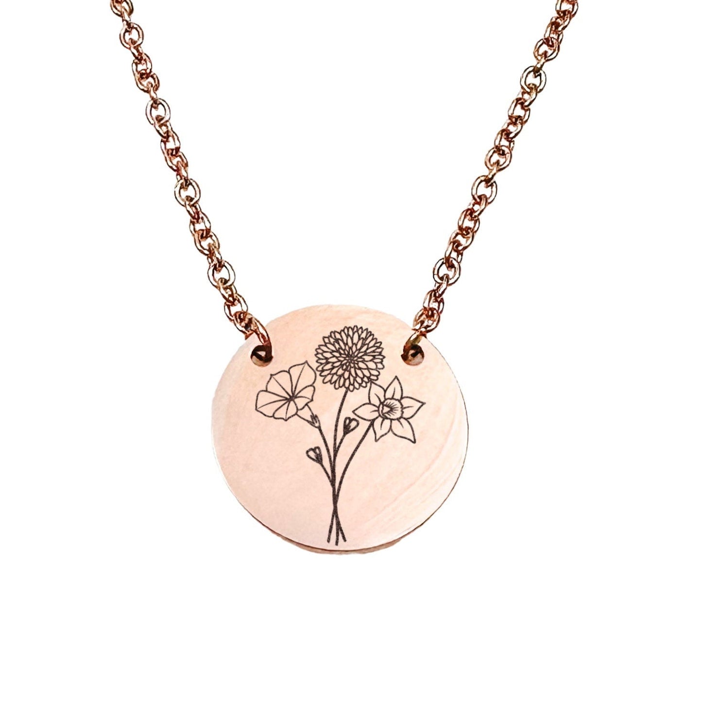 COMBINED BIRTH FLOWER BOUQUET NECKLACE - Avy + Tay