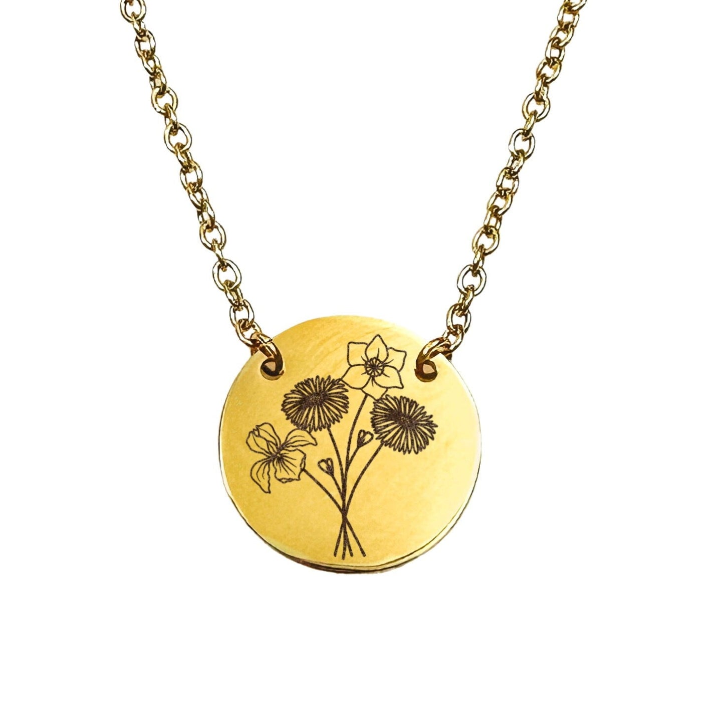 COMBINED BIRTH FLOWER BOUQUET NECKLACE - Avy + Tay