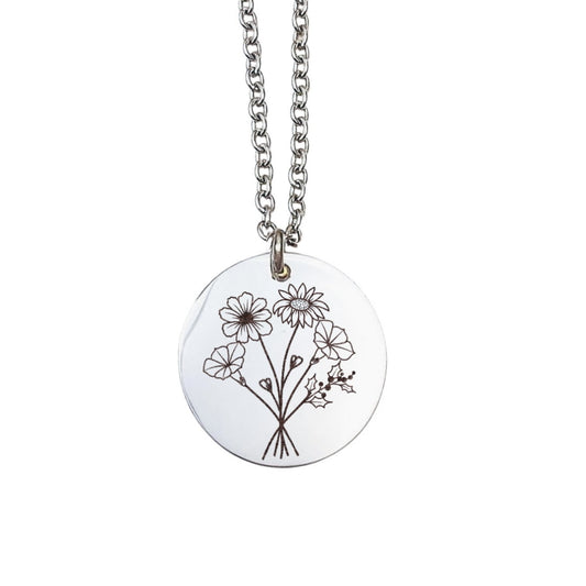 COMBINED BIRTH FLOWER BOUQUET NECKLACE - Avy + Tay