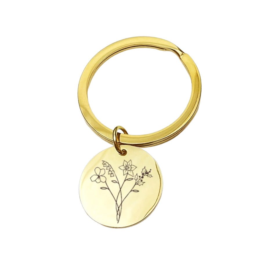 COMBINED BIRTH FLOWER KEYCHAIN - Avy + Tay