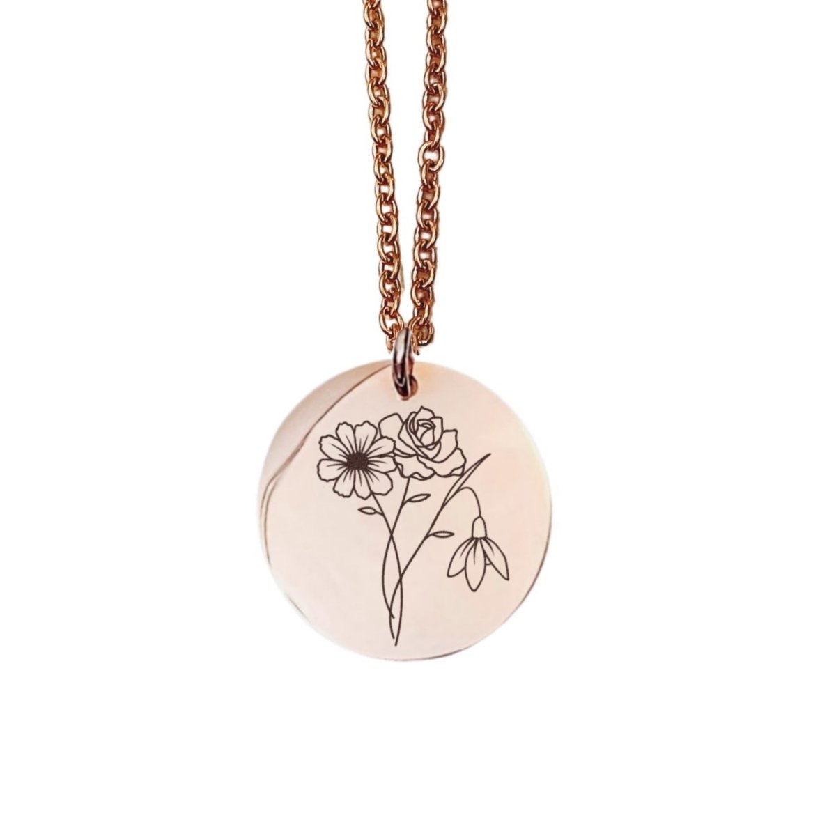 COMBINED BIRTH FLOWER NECKLACE - Avy + Tay