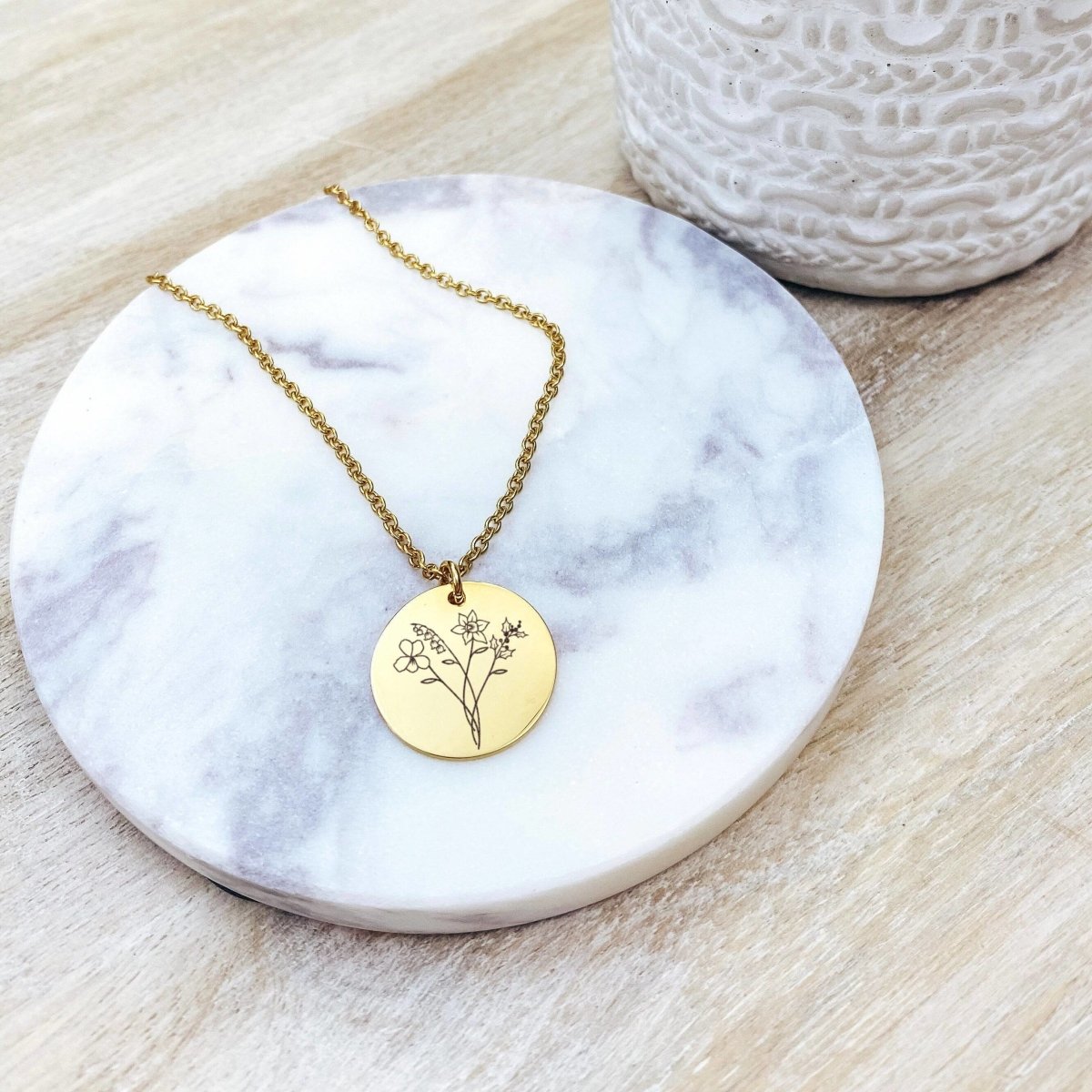 COMBINED BIRTH FLOWER NECKLACE - Avy + Tay