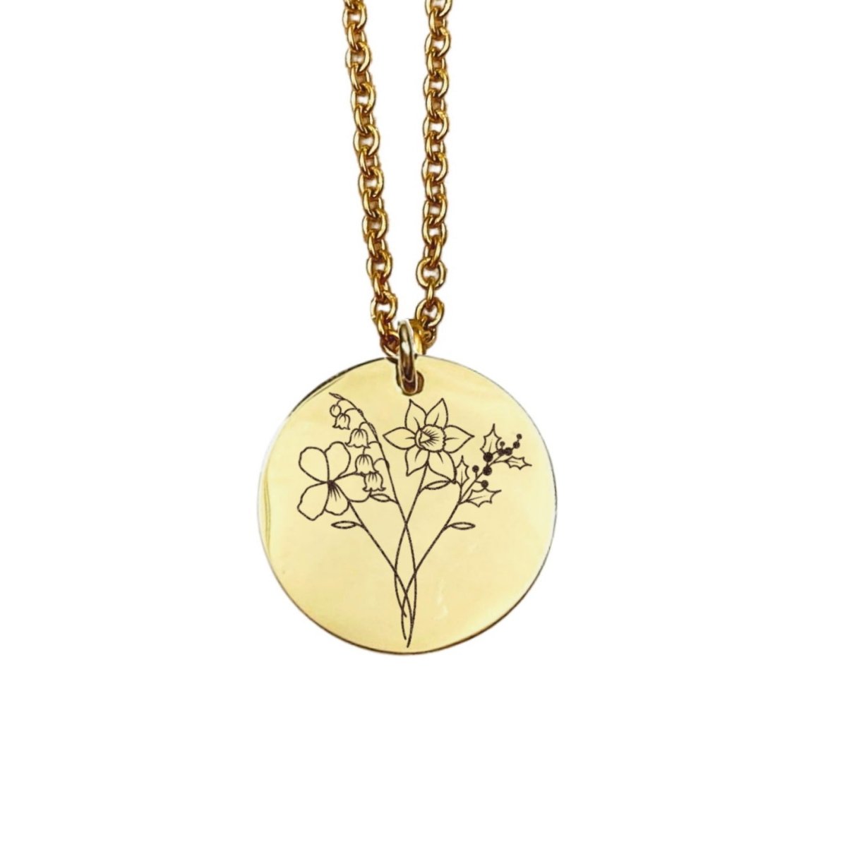 COMBINED BIRTH FLOWER NECKLACE - Avy + Tay