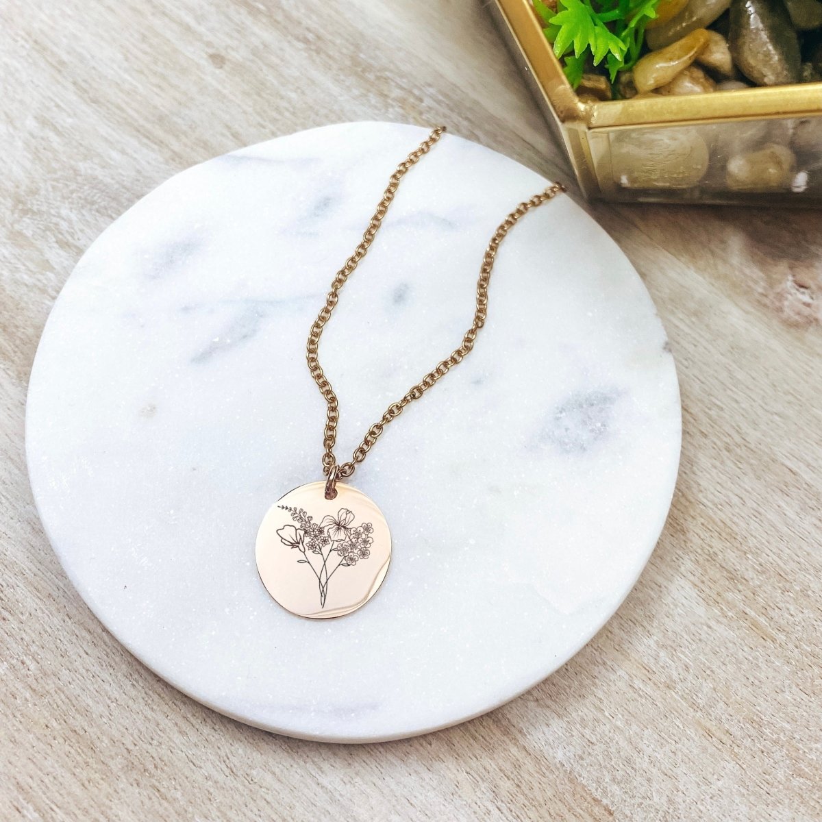 COMBINED BIRTH FLOWER NECKLACE - Avy + Tay