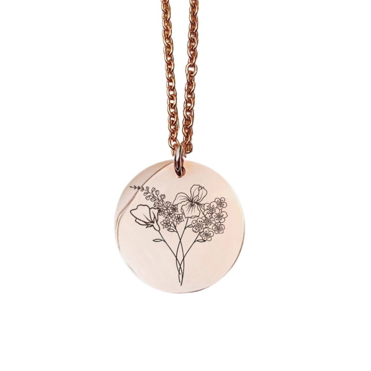 COMBINED BIRTH FLOWER NECKLACE - Avy + Tay