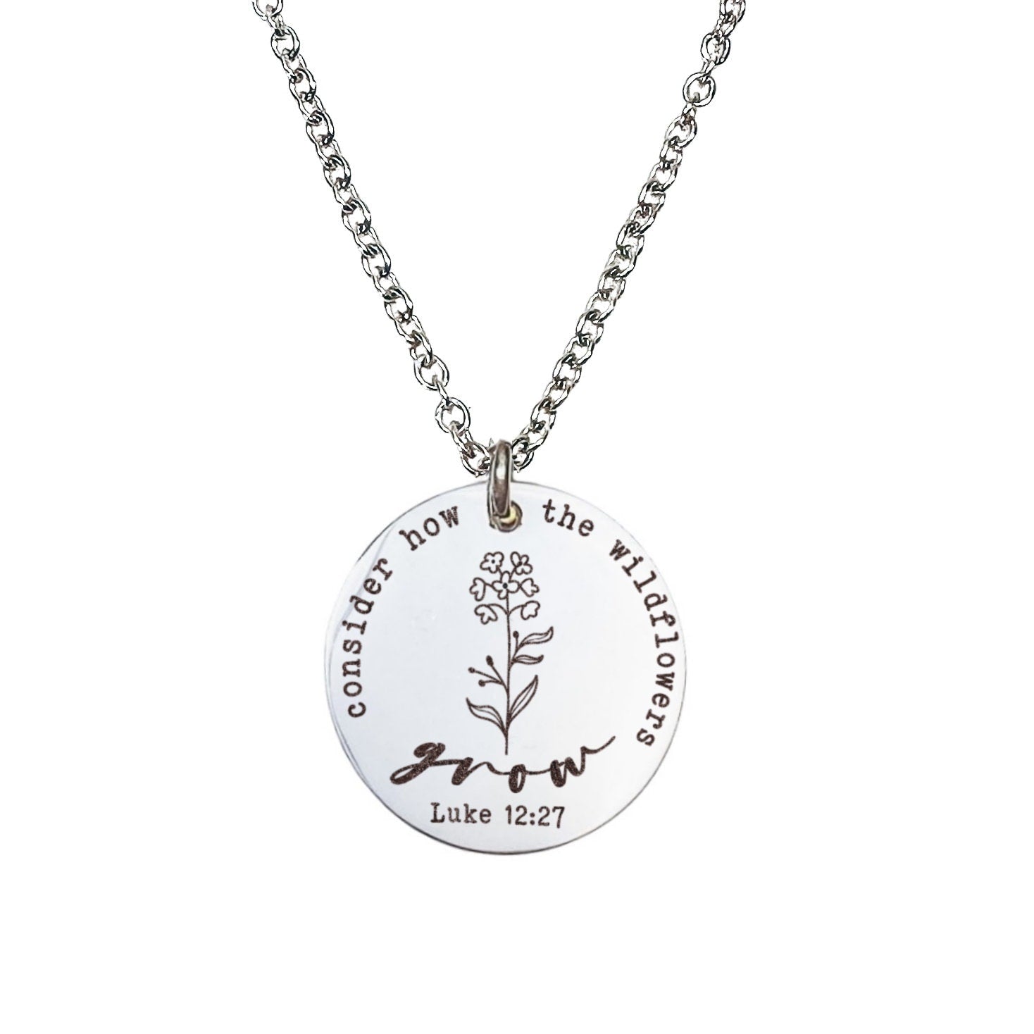 CONSIDER HOW THE WILDFLOWERS GROW LUKE 12:27 NECKLACE - Avy + Tay