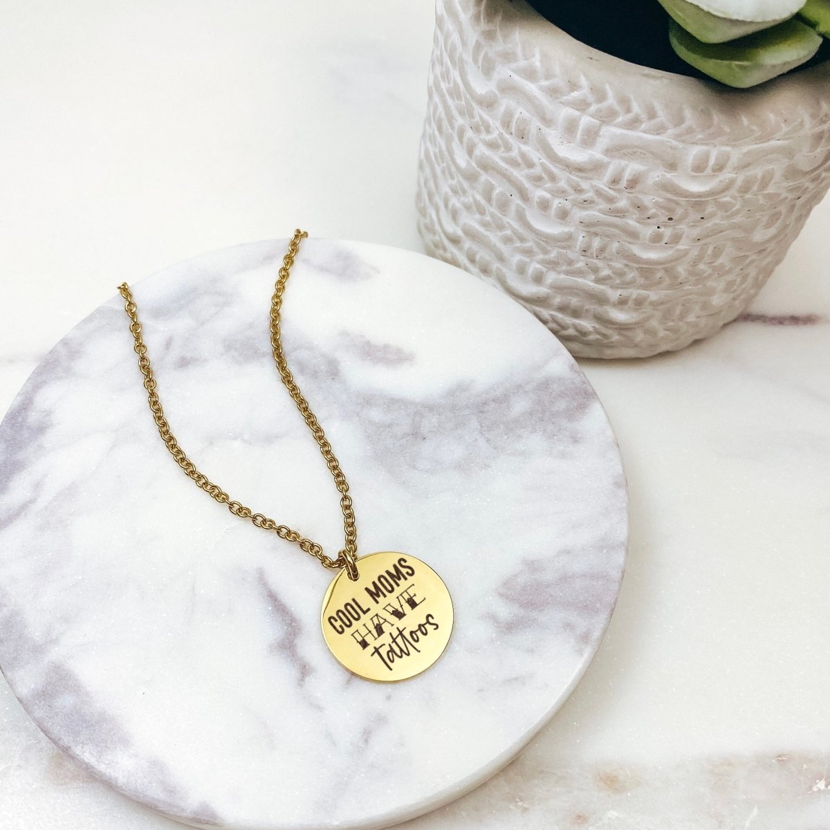 COOL MOMS HAVE TATTOOS NECKLACE - Avy + Tay