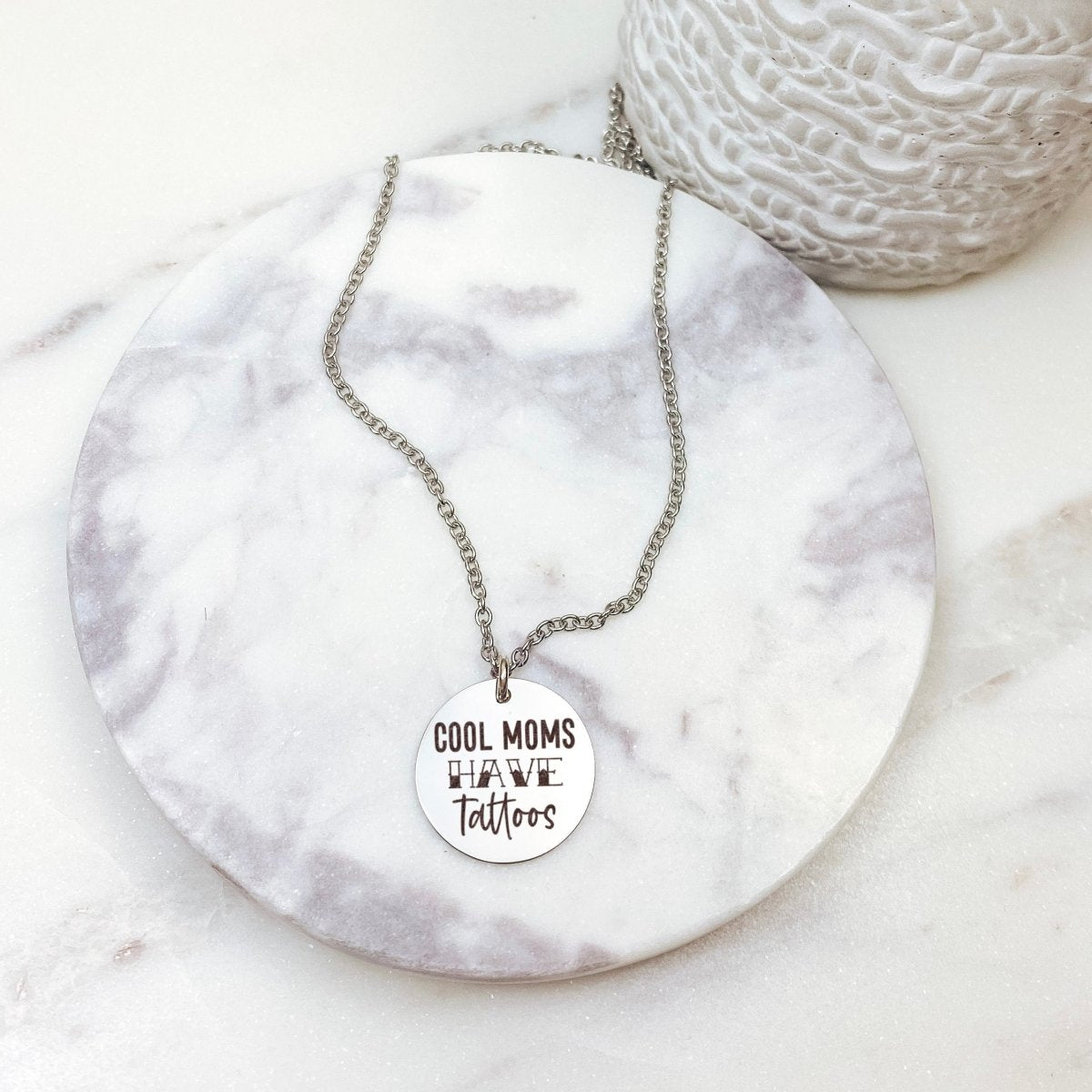 COOL MOMS HAVE TATTOOS NECKLACE - Avy + Tay