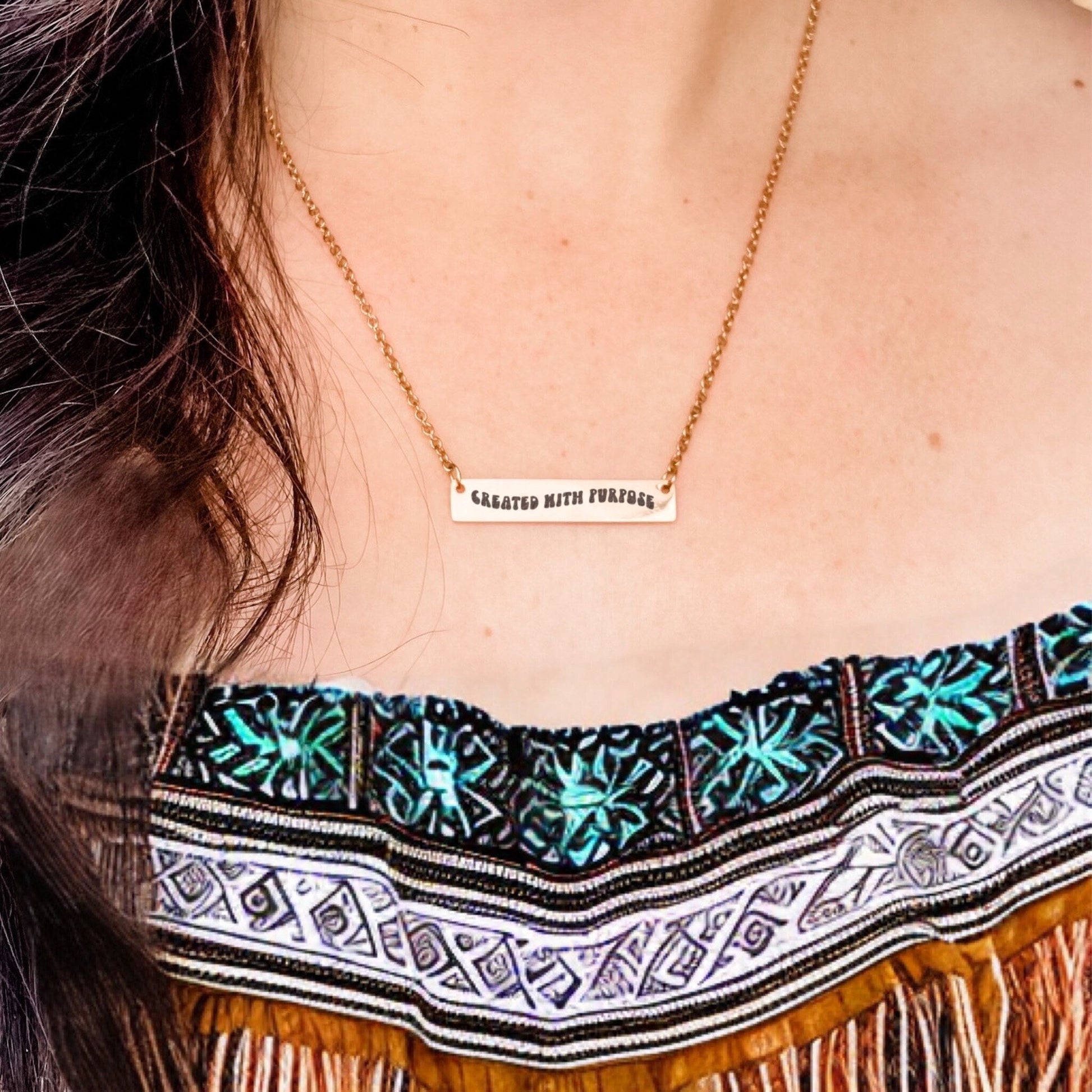 CREATED WITH PURPOSE BAR NECKLACE - Avy + Tay