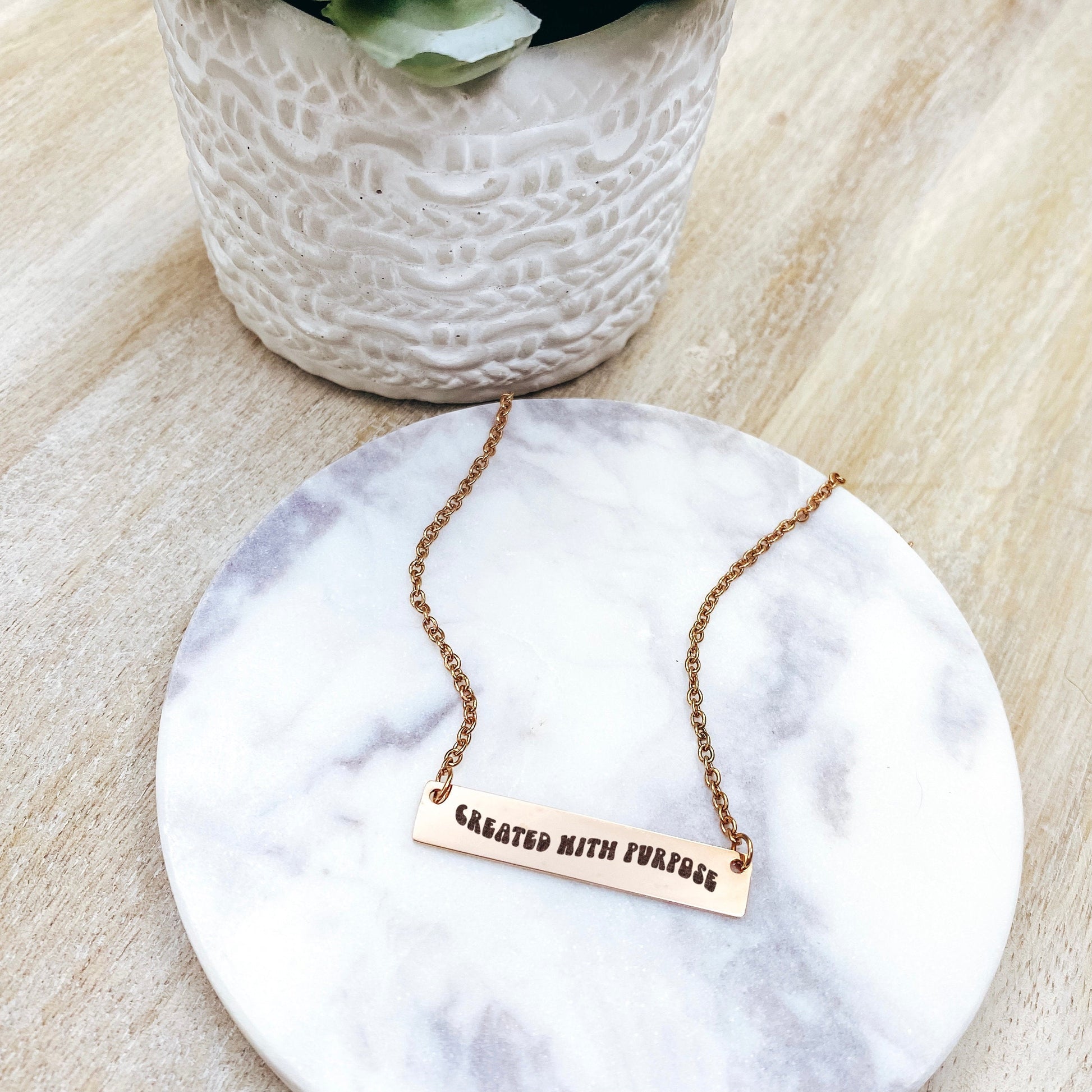 CREATED WITH PURPOSE BAR NECKLACE - Avy + Tay