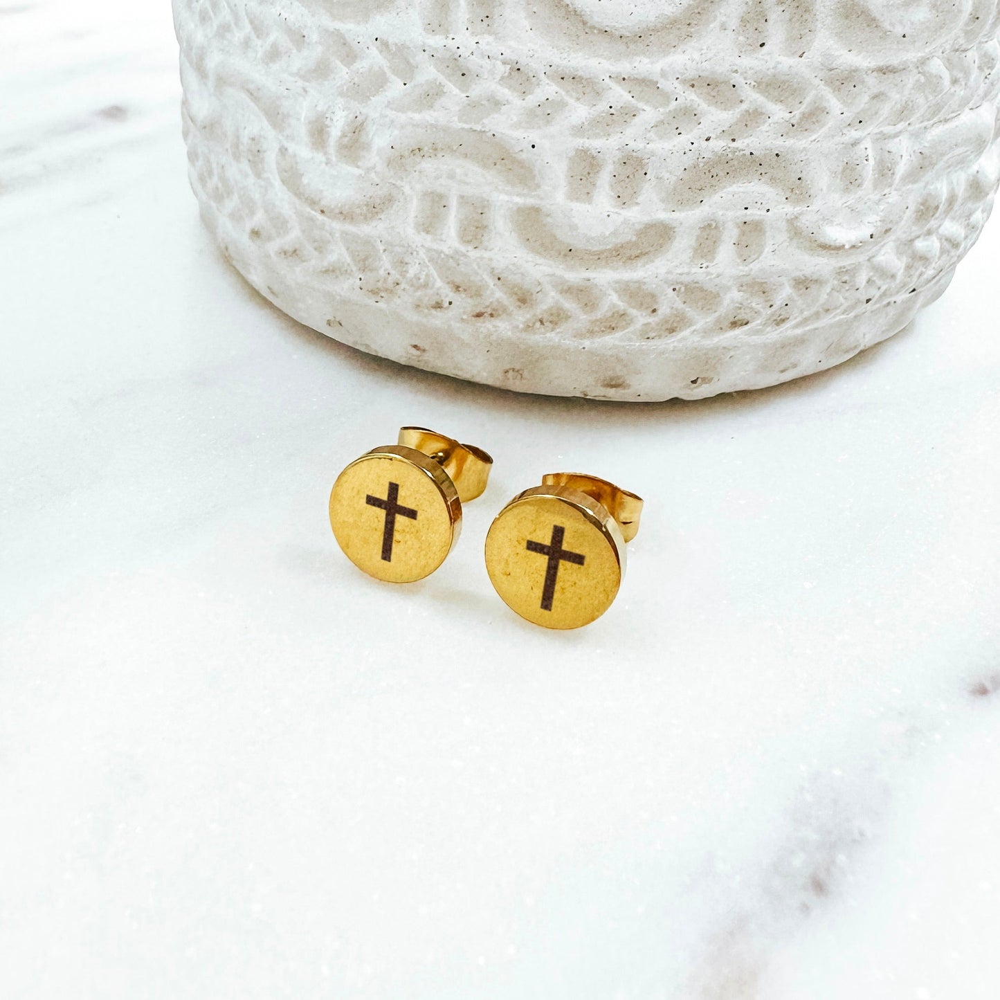 CROSS EARRING STUDS - Avy + Tay