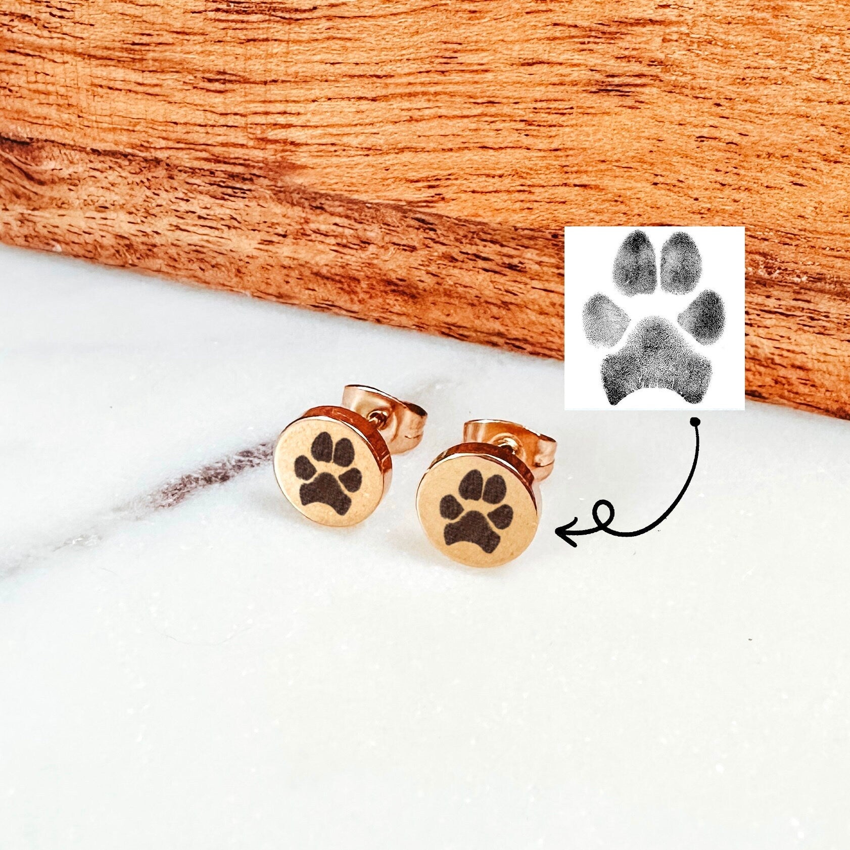 CUSTOM ACTUAL PAW PRINT EARRING STUDS - Avy + Tay