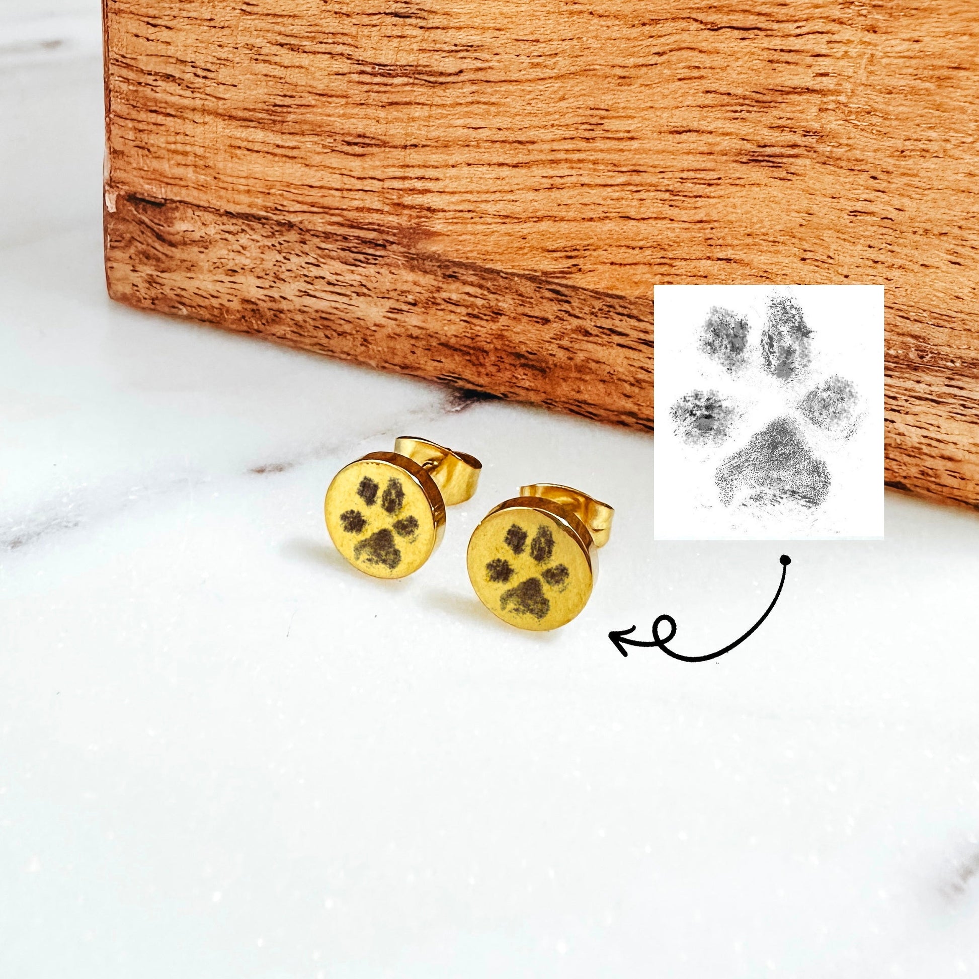 CUSTOM ACTUAL PAW PRINT EARRING STUDS - Avy + Tay