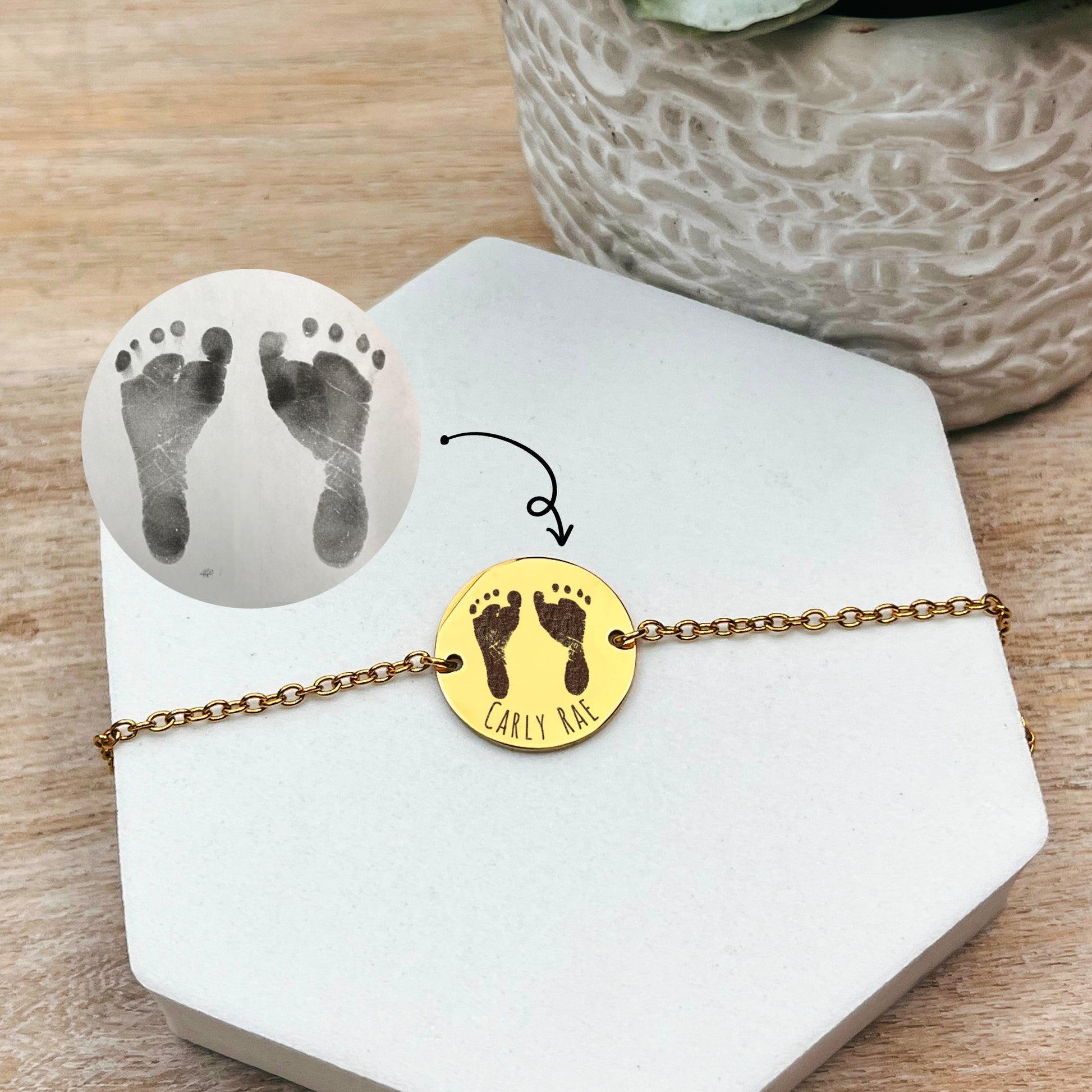 CUSTOM BABY FOOTPRINT BRACELET - Avy + Tay