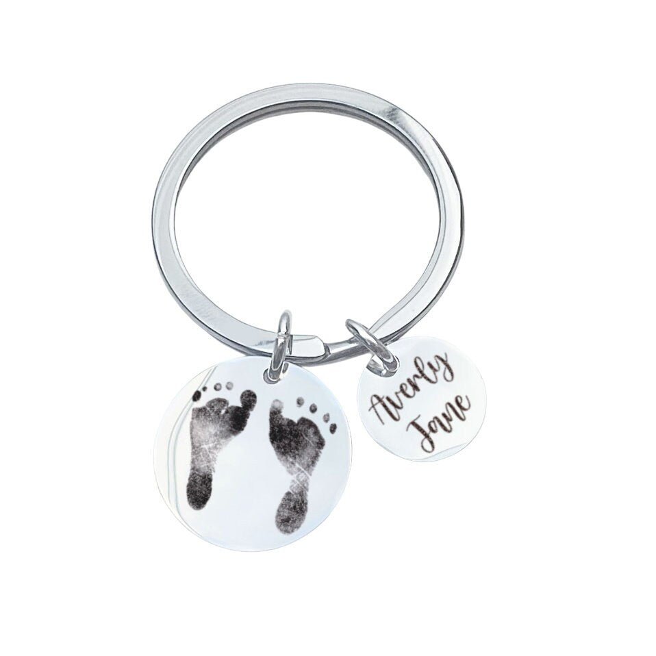 CUSTOM BABY FOOTPRINT KEYCHAIN - Avy + Tay