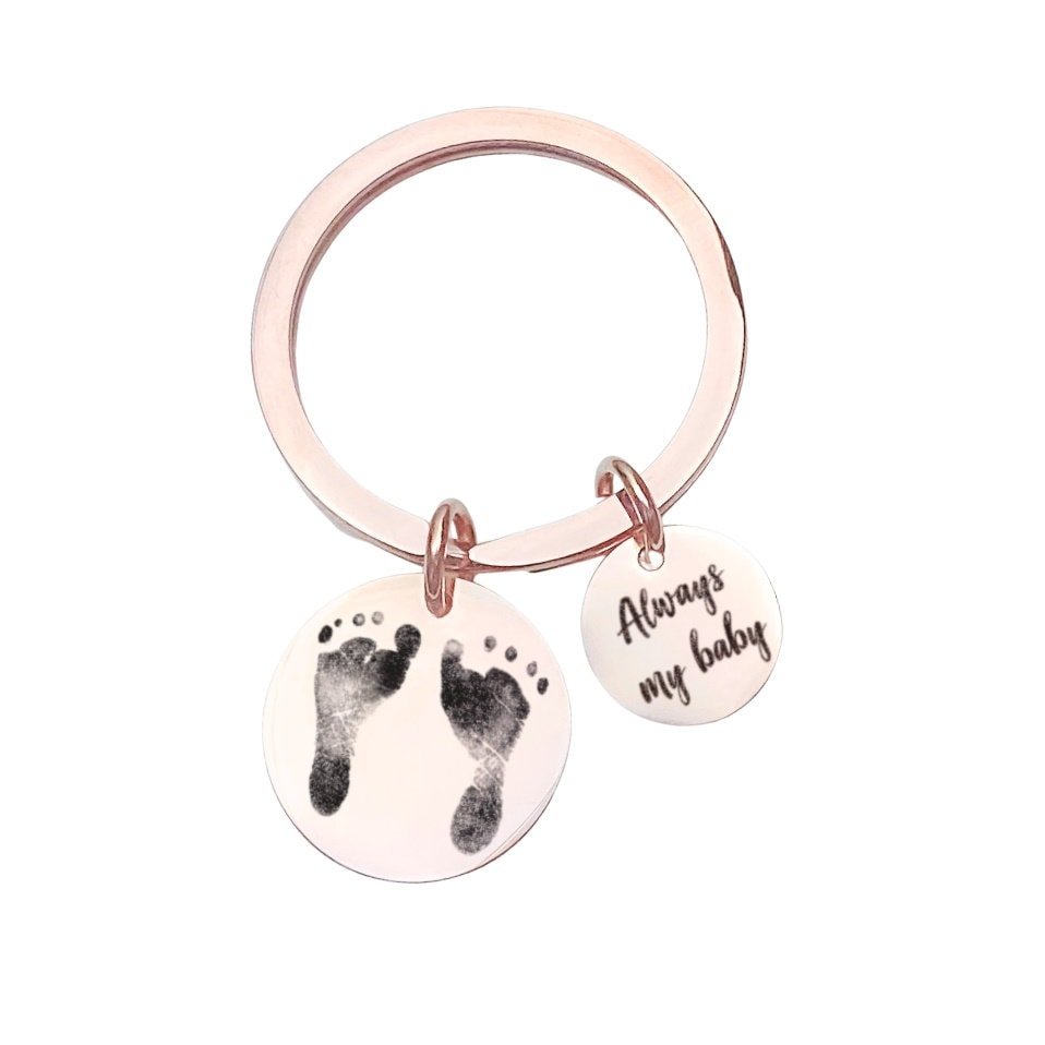 CUSTOM BABY FOOTPRINT KEYCHAIN - Avy + Tay