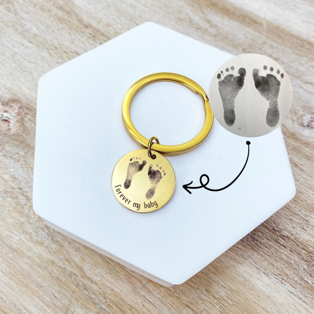 CUSTOM BABY FOOTPRINT KEYCHAIN - Avy + Tay