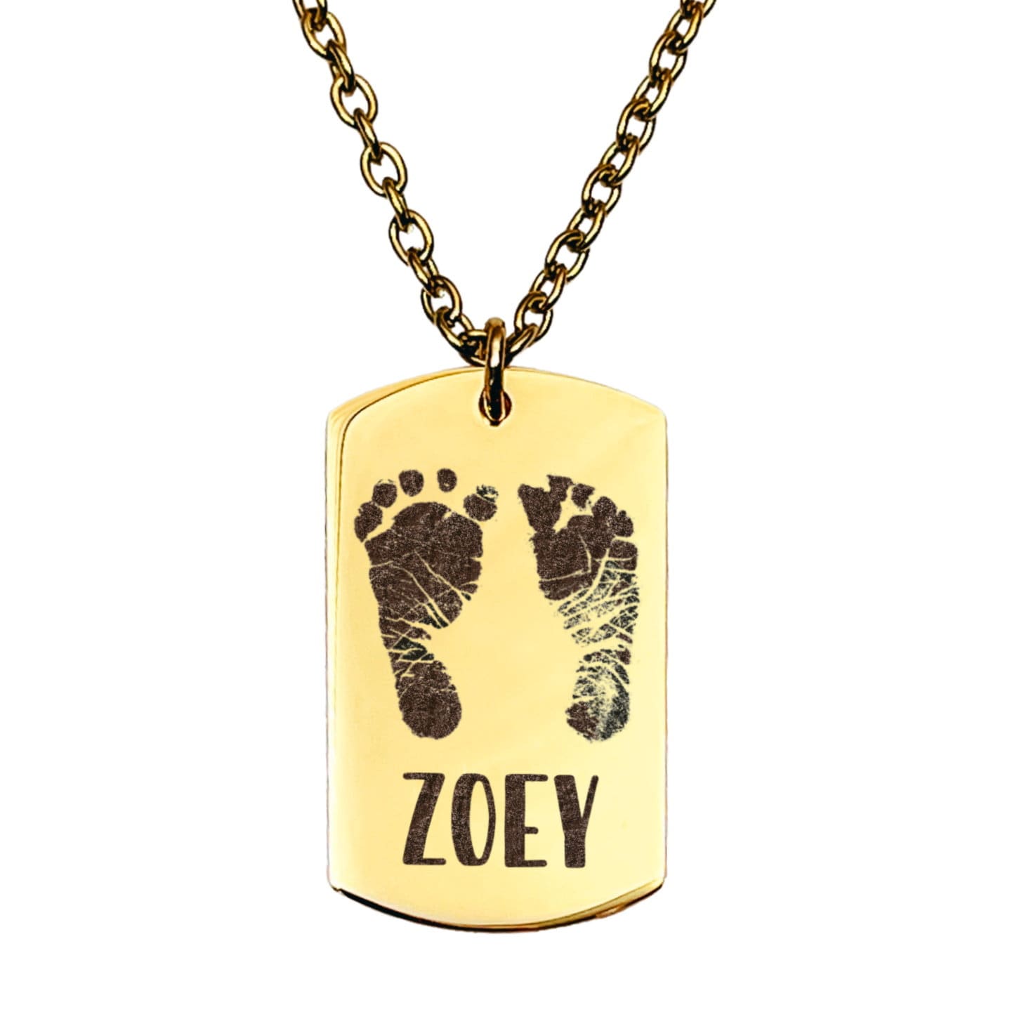 CUSTOM BABY FOOTPRINT NECKACE - Avy + Tay