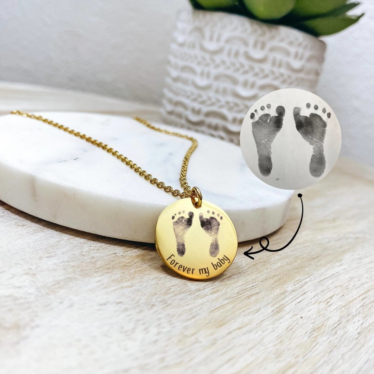 CUSTOM BABY FOOTPRINT NECKLACE - Avy + Tay