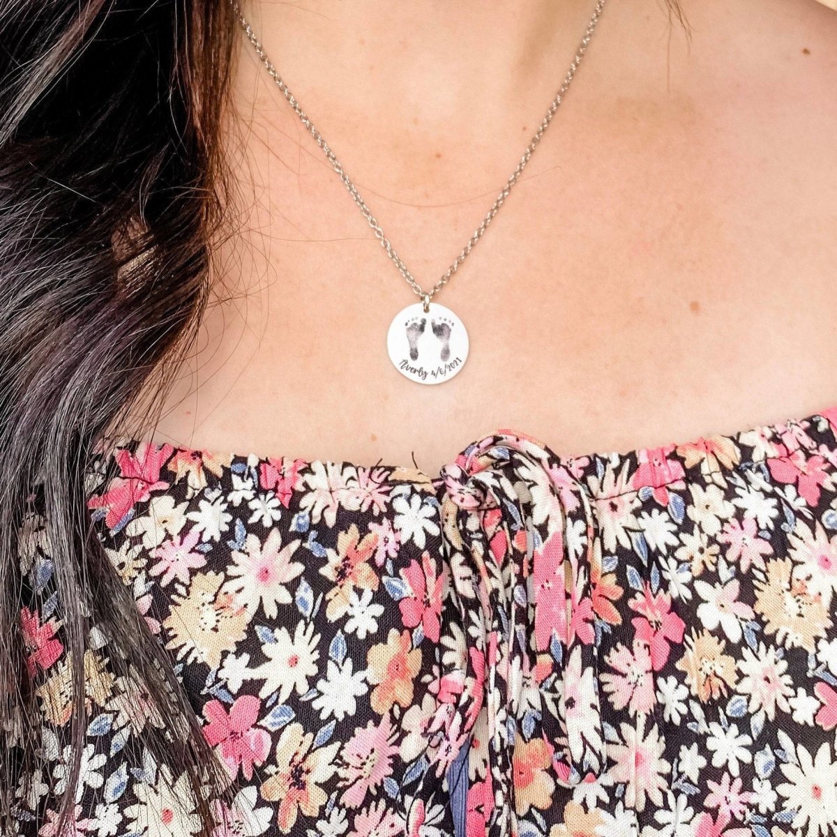 CUSTOM BABY FOOTPRINT NECKLACE - Avy + Tay