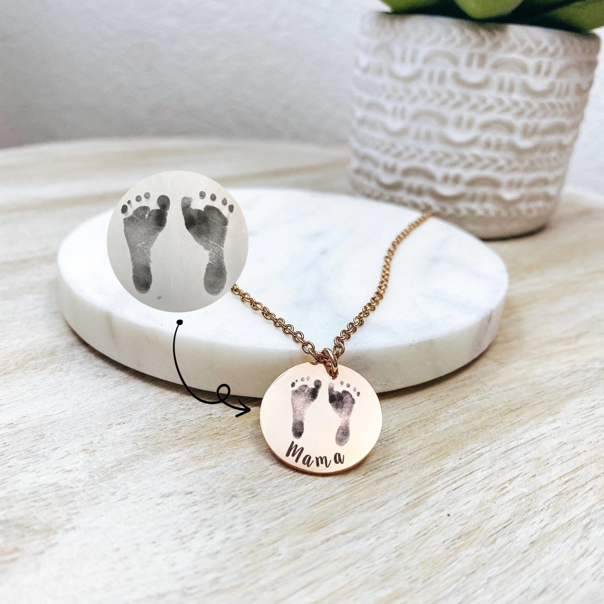 CUSTOM BABY FOOTPRINT NECKLACE - Avy + Tay