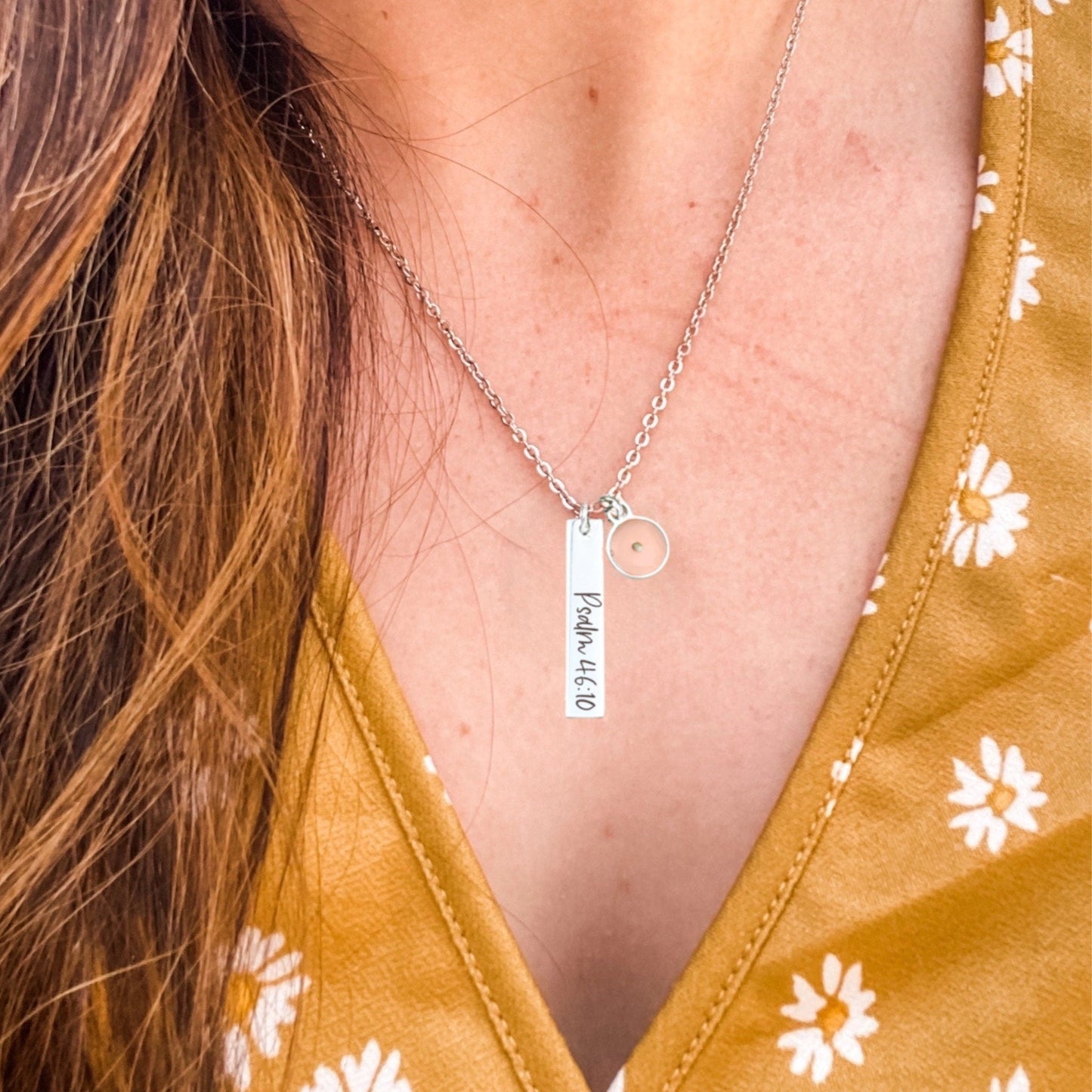 CUSTOM BIBLE VERSE + MUSTARD SEED BAR NECKLACE - Avy + Tay