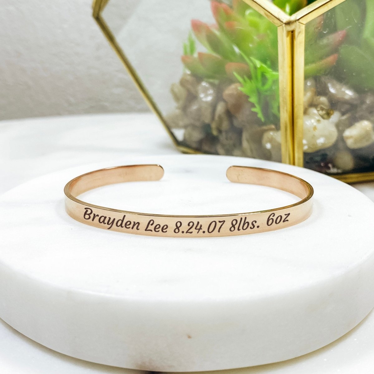 CUSTOM BIRTH ANNOUNCEMENT CUFF - Avy + Tay