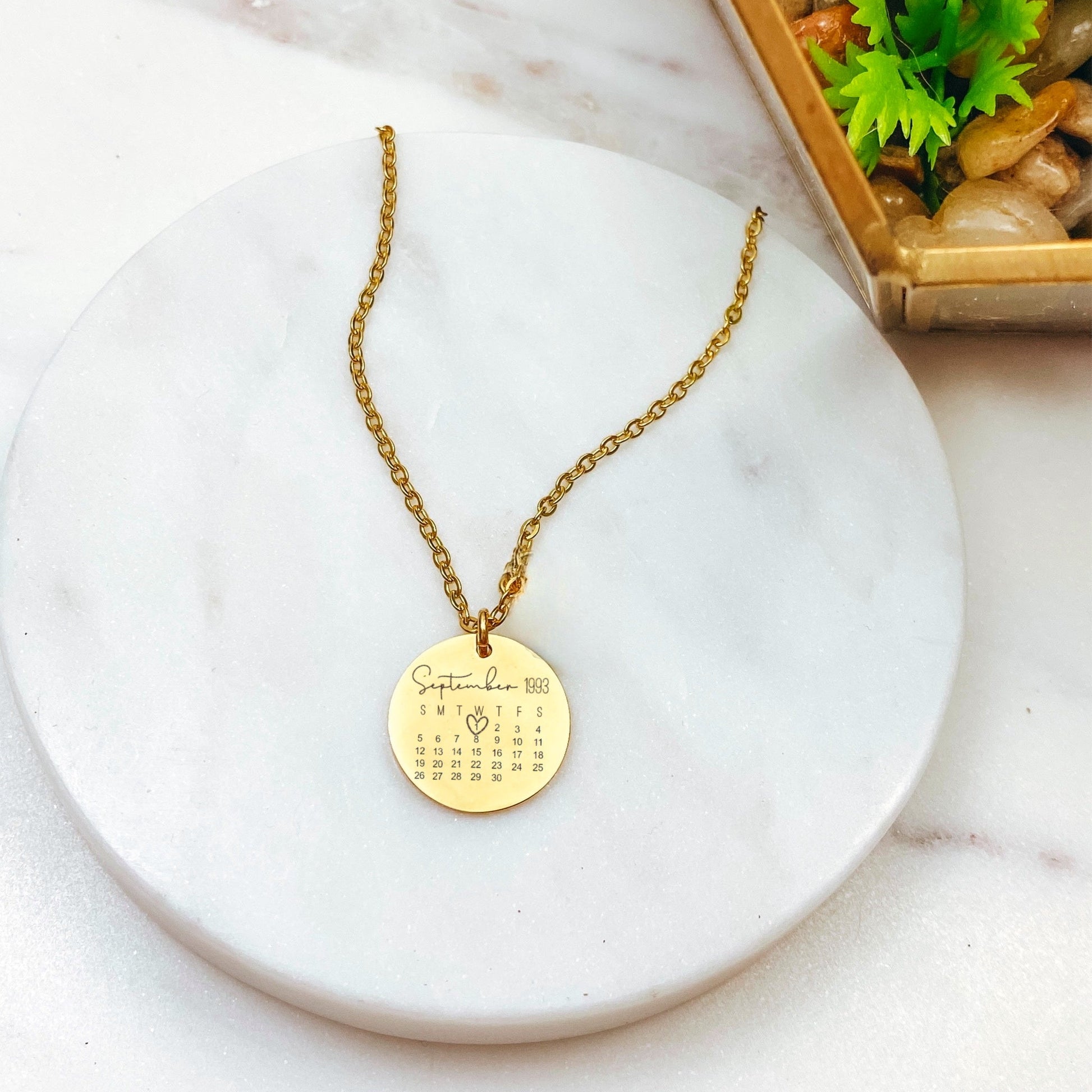 CUSTOM CALENDAR NECKLACE - Avy + Tay