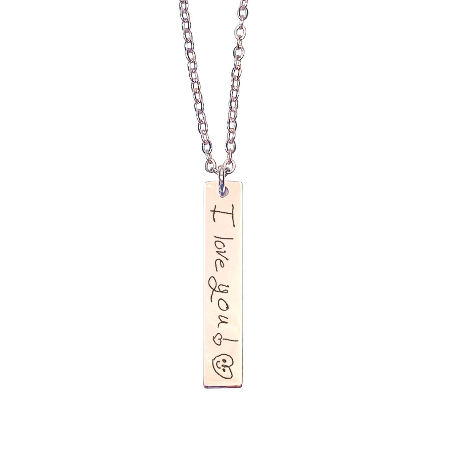 CUSTOM HANDWRITING BAR NECKLACE - Avy + Tay