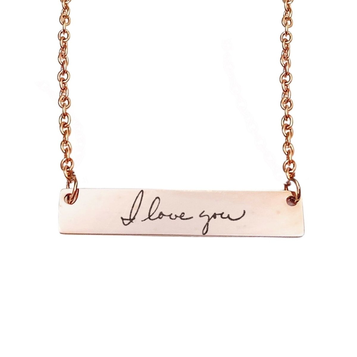 CUSTOM HANDWRITING BAR NECKLACE - Avy + Tay