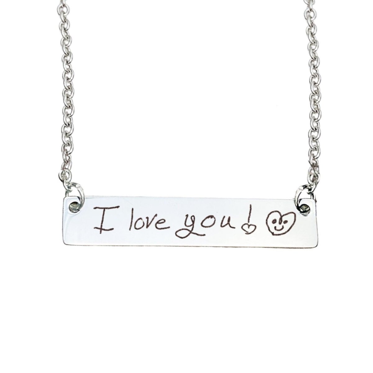 CUSTOM HANDWRITING BAR NECKLACE - Avy + Tay