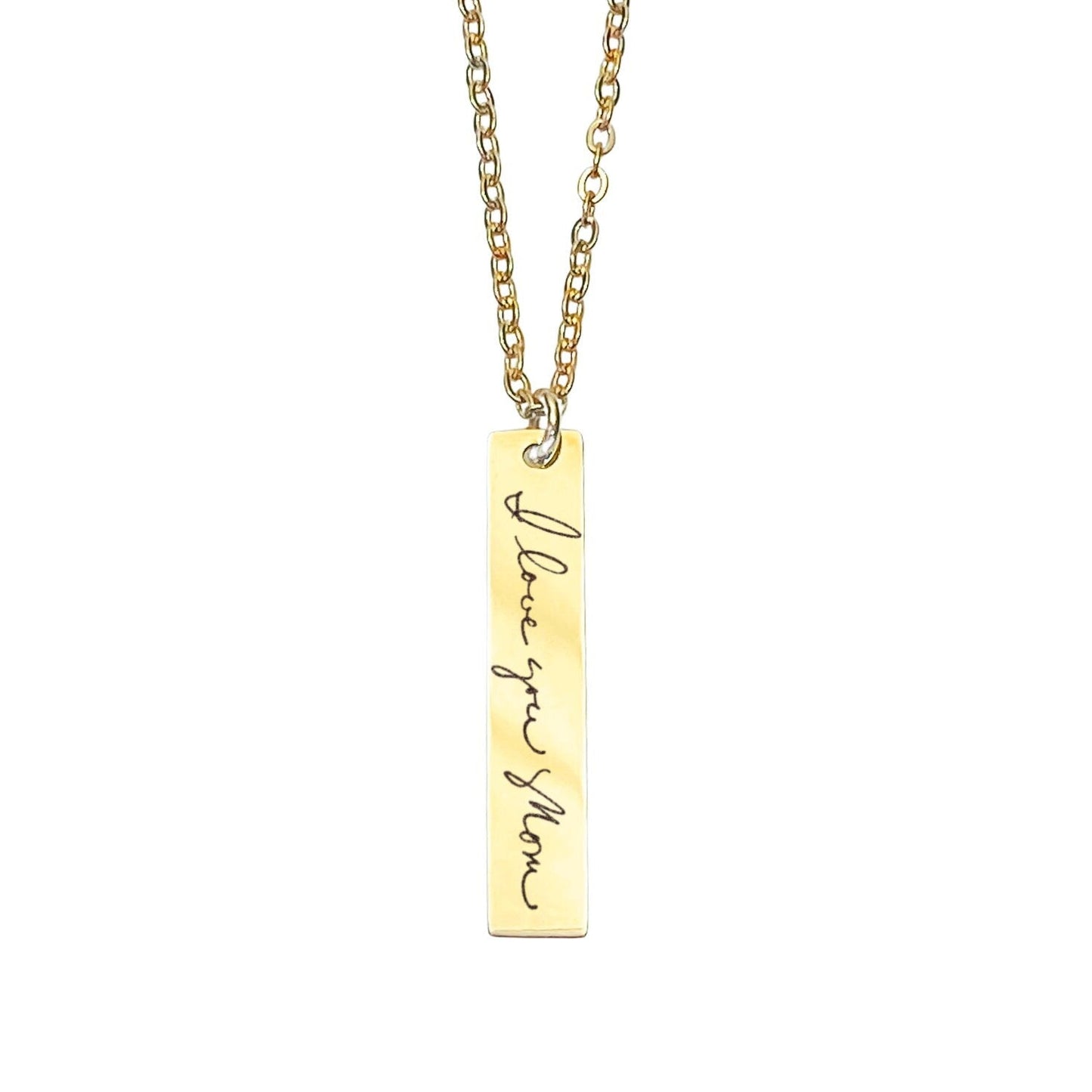 CUSTOM HANDWRITING BAR NECKLACE - Avy + Tay