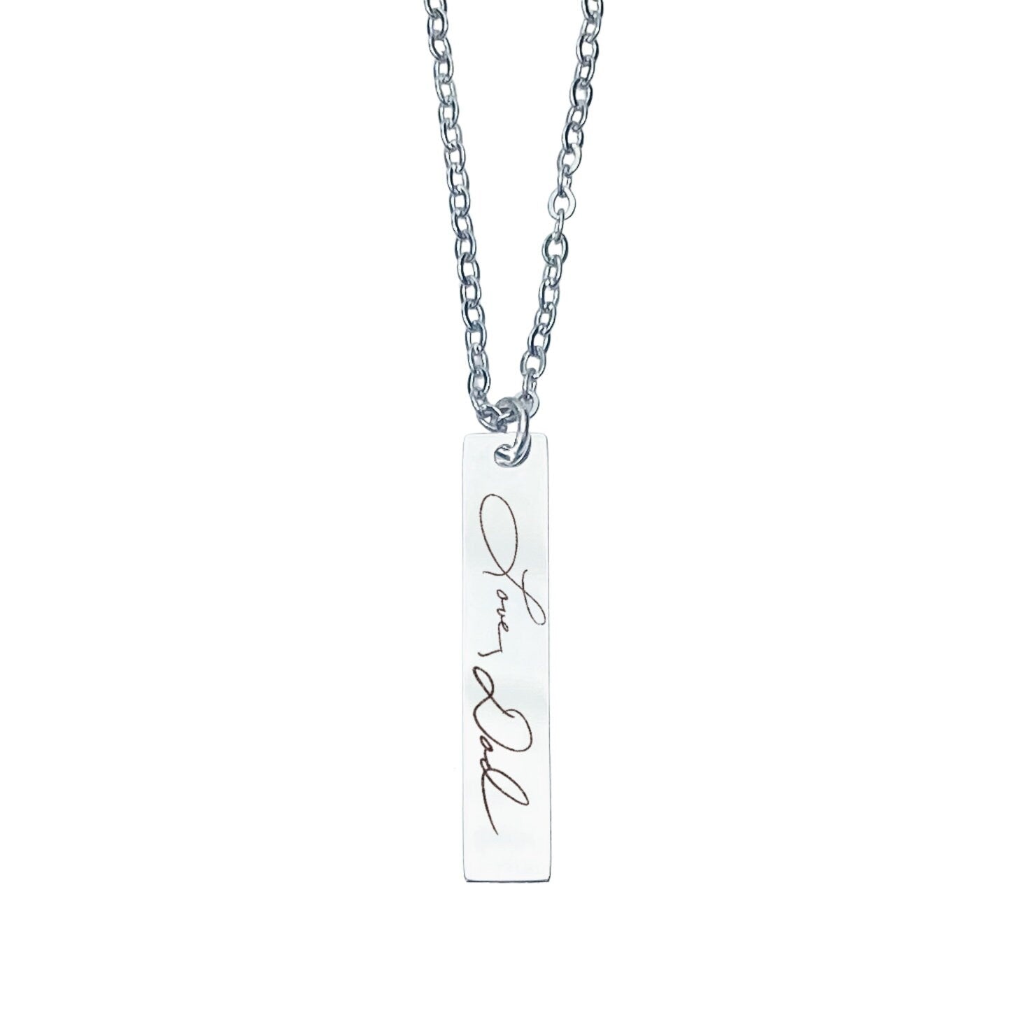 CUSTOM HANDWRITING BAR NECKLACE - Avy + Tay