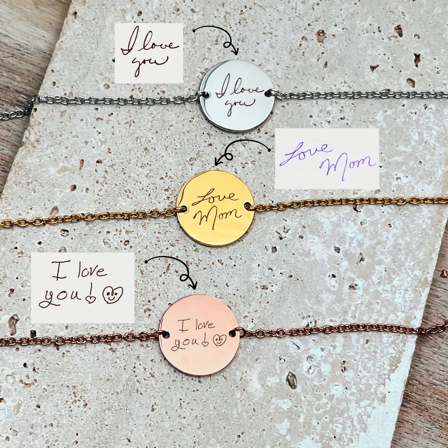 CUSTOM HANDWRITING BRACELET - Avy + Tay