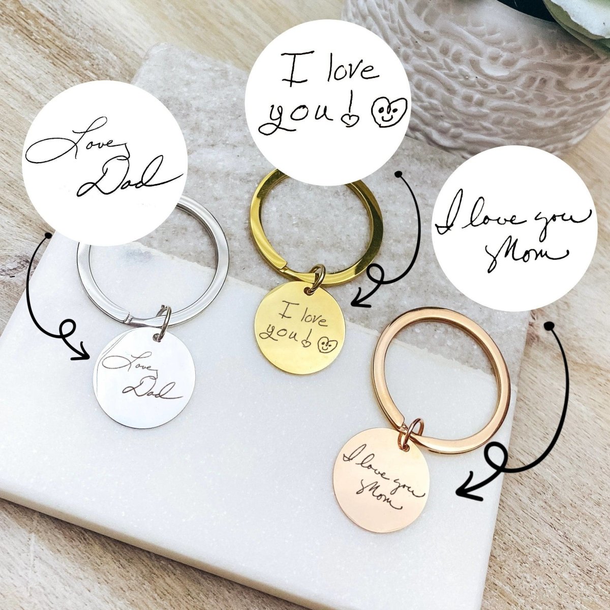 CUSTOM HANDWRITING KEYCHAIN - Avy + Tay