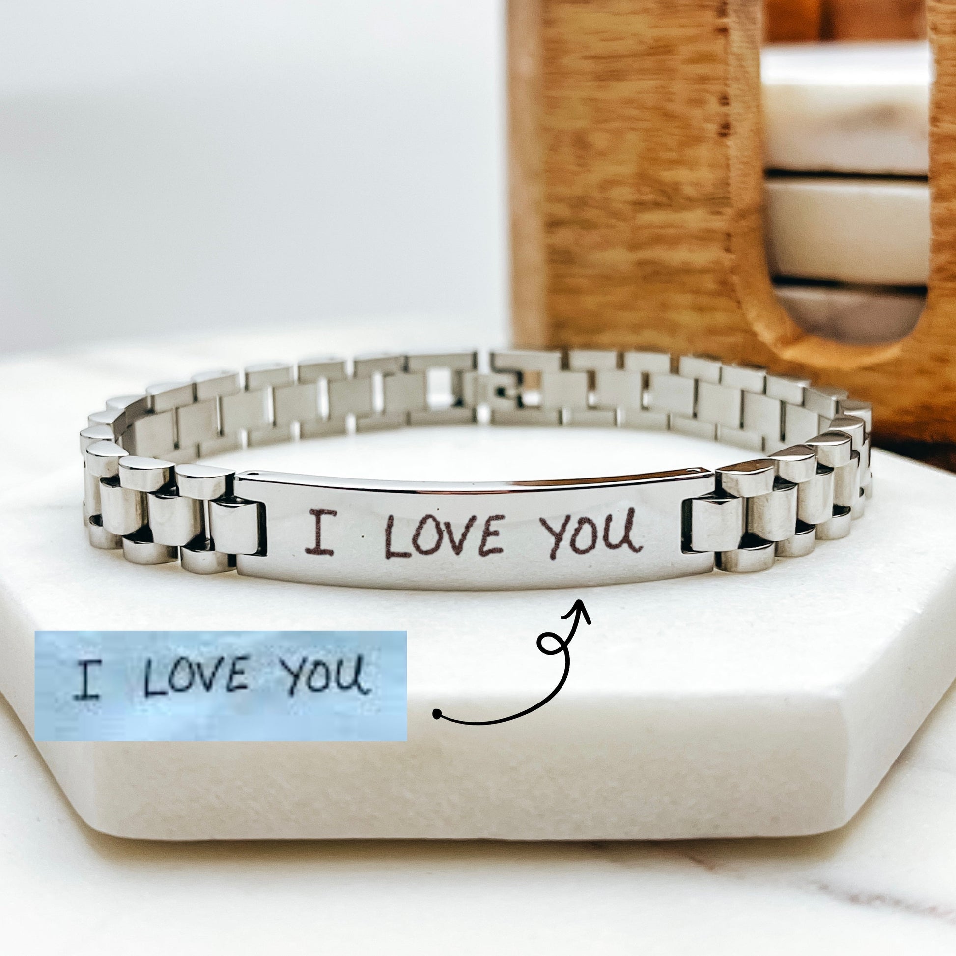 CUSTOM HANDWRITING MEN'S BRACELET - Avy + Tay